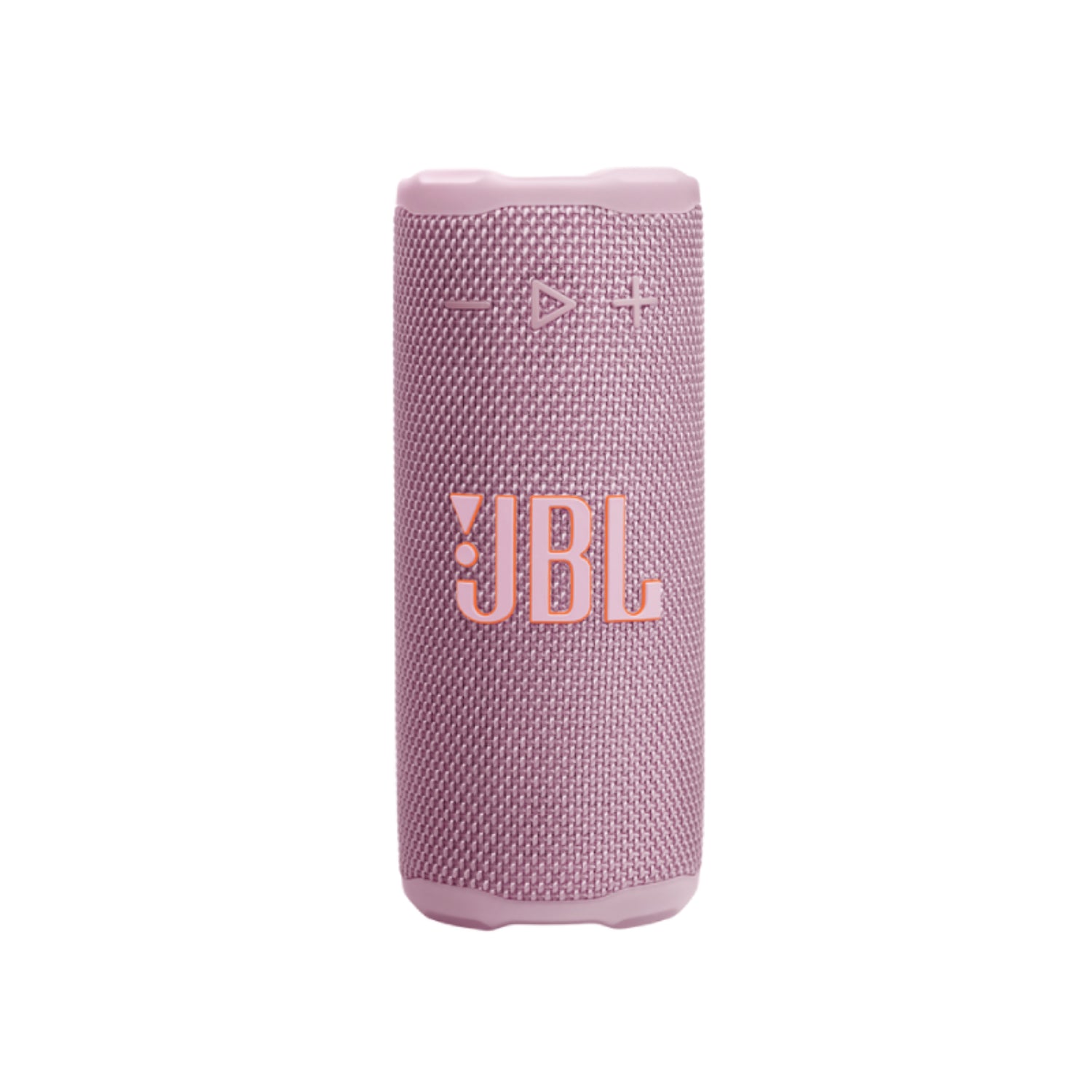 Parlante bluetooth resistente al agua JBL rosa, vista frontal.