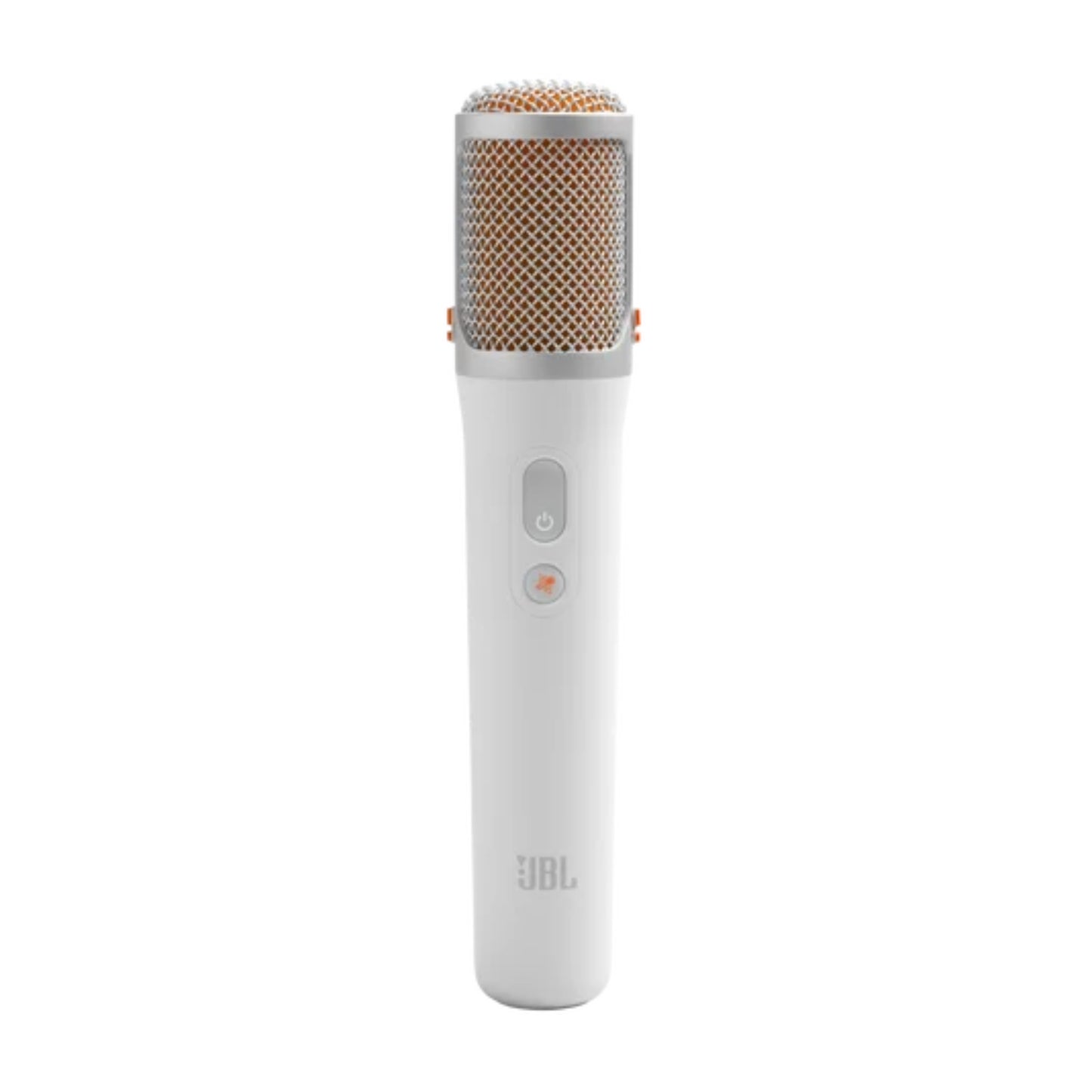 Parlante JBL blanco, vista lateral, diseño moderno para audio de calidad