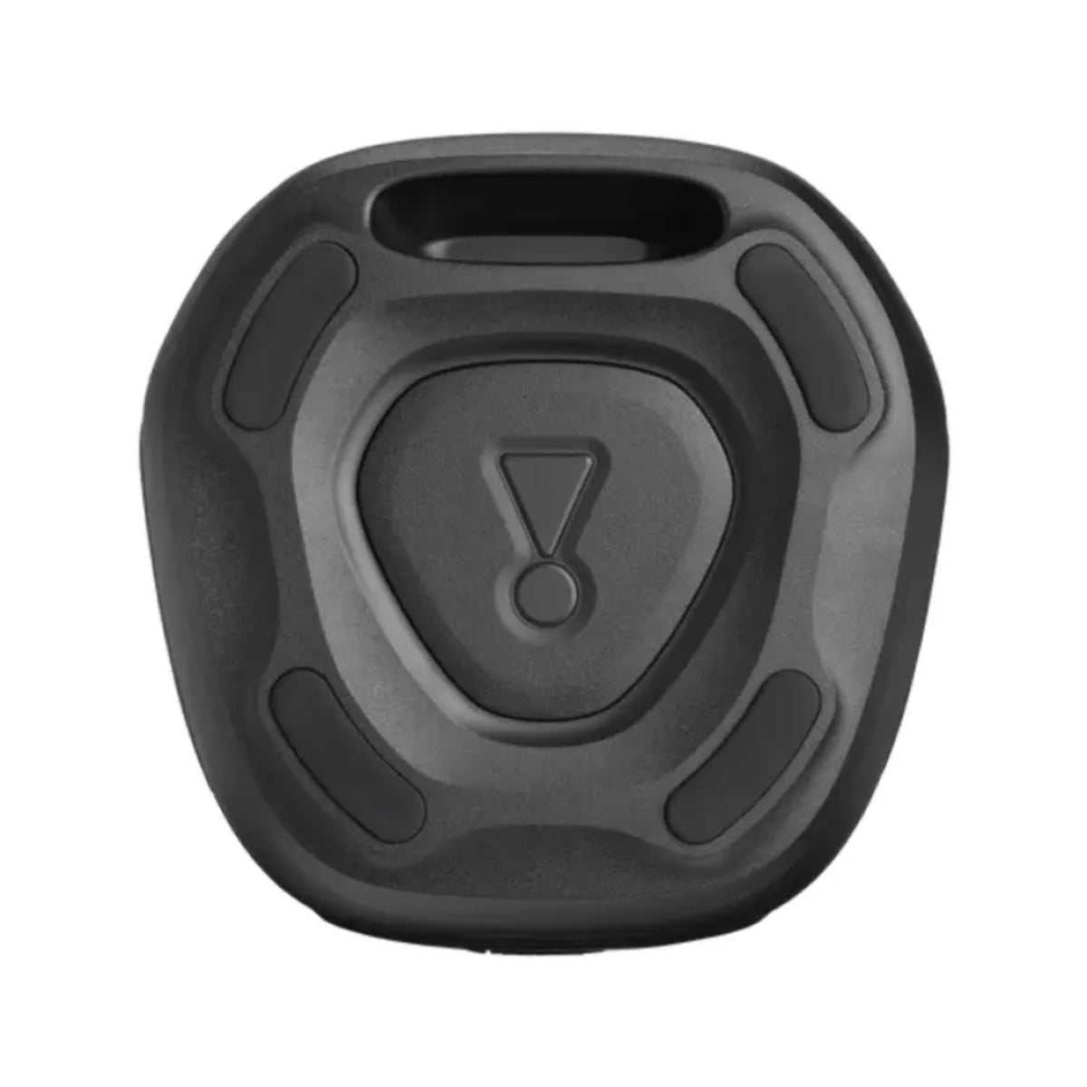 Parlante JBL negro, vista frontal, diseño compacto y portátil