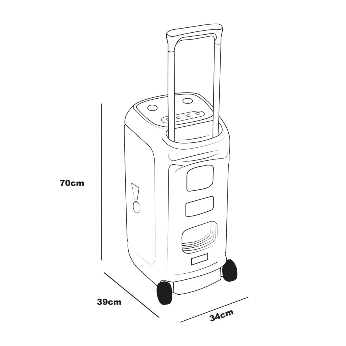 Parlante JBL PartyBox Stage 320 Honduras con ruedas y mango retráctil para fácil transporte