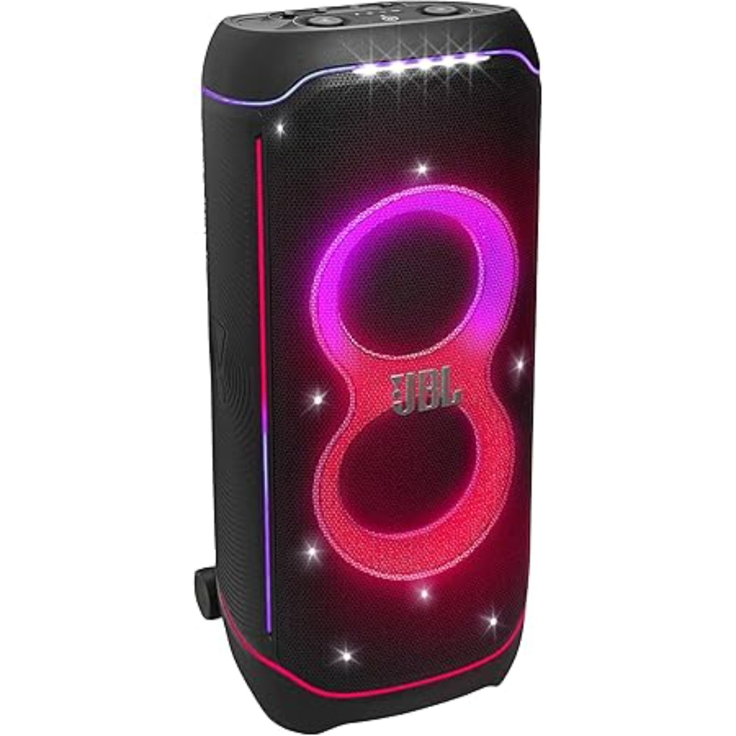 Parlante JBL PartyBox Ultimate resistente al agua con luces LED dinámicas y diseño portátil