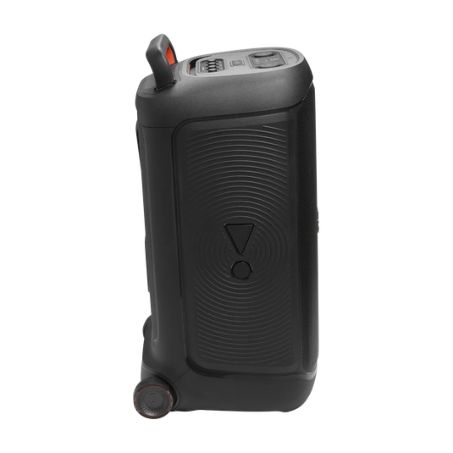 jbl parlante portátil negro lateral, ideal para fiestas al aire libre