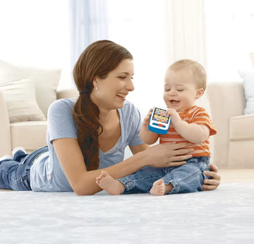 Fisher-Price Teléfono Inteligente Ríe y Aprende Azul – Luces y Sonidos