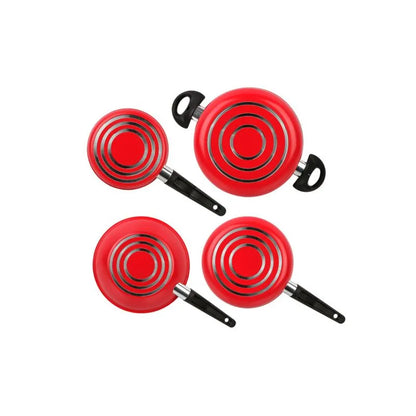 juego de ollas rojas de GIBSON HOME, vistas superiores en cocina moderna
