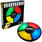 Juego Simon, disco multicolor, frontal con caja, diversión y memoria