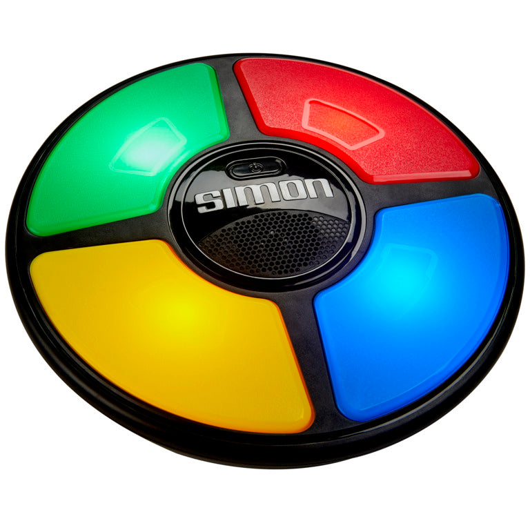 Juego Simon multicolor vista superior con luces y altavoz