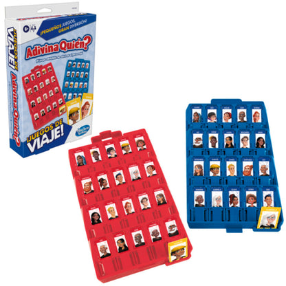 Juego de Adivina Quién? de Hasbro, vistas de los tableros rojo y azul con personajes