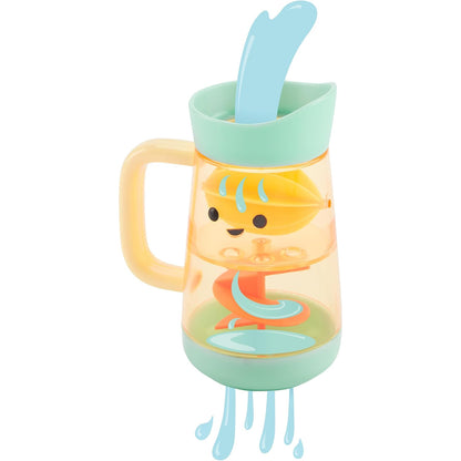 jarra de agua SKIP*HOP amarilla y aqua, vista frontal, juego de agua para niños