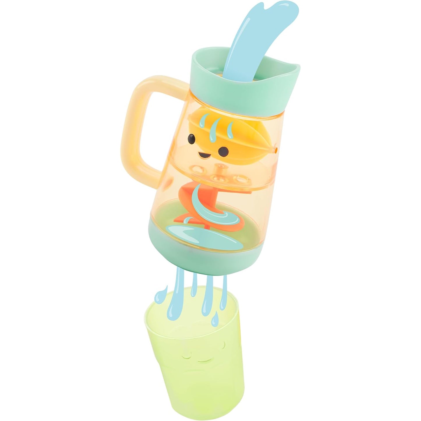 Jarra de agua de colores con diseño divertido, ideal para niños y juegos de agua