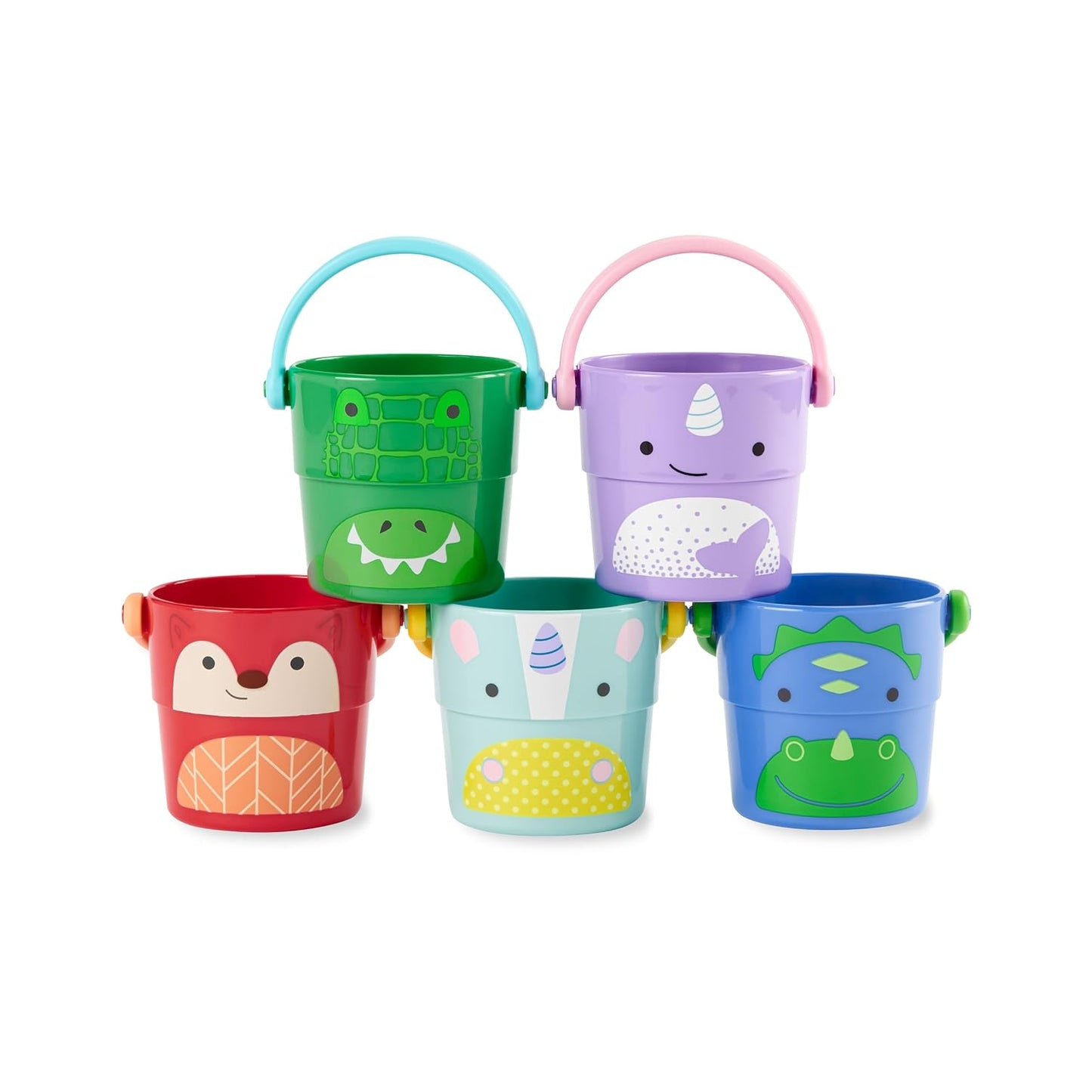 Cubos de colores SKIP*HOP con diseños de animales, ideales para juegos y almacenamiento