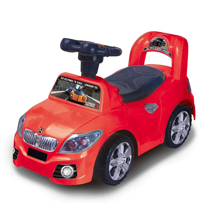 Juguete bebé musical coche rojo vista frontal en ambiente de juego