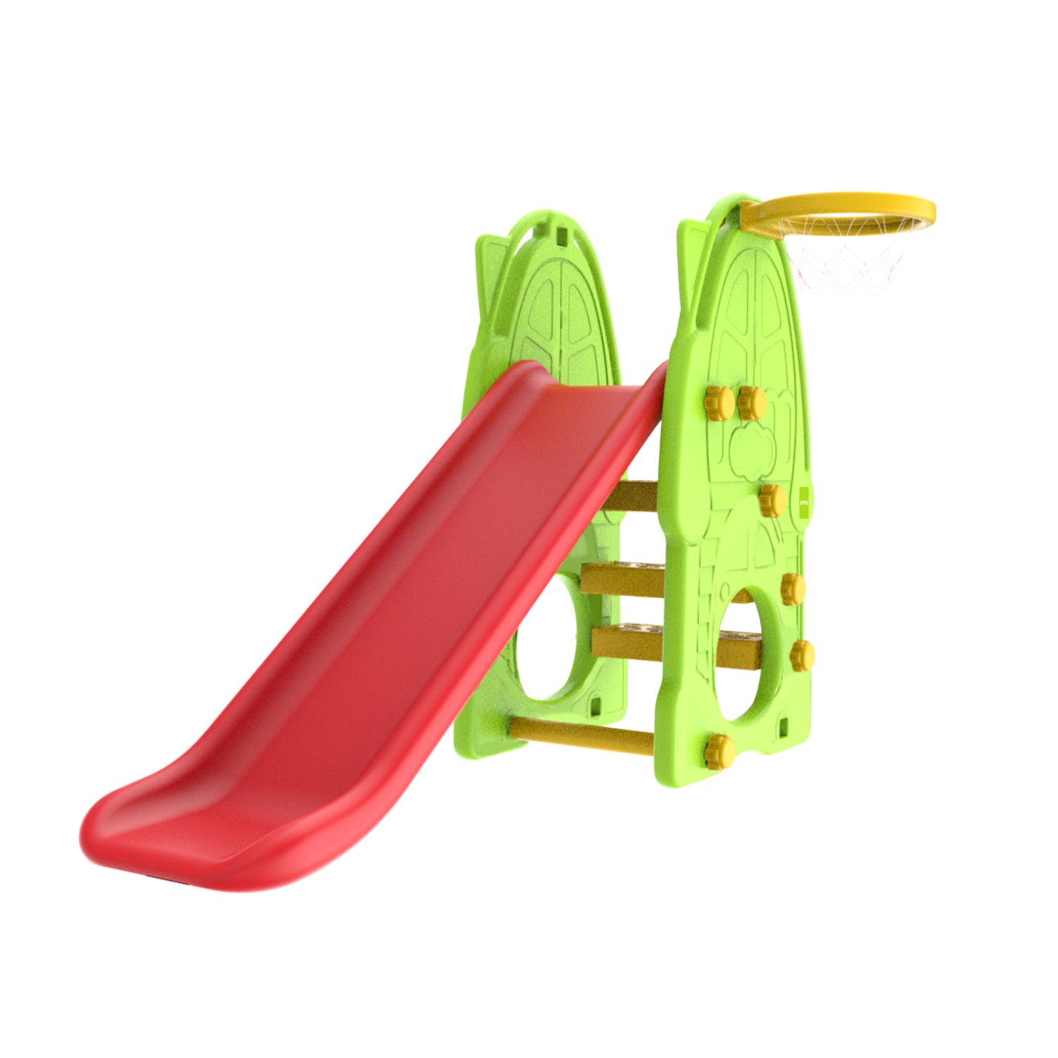 Tobogán rojo y verde para niños, casa de juegos, ideal para el patio