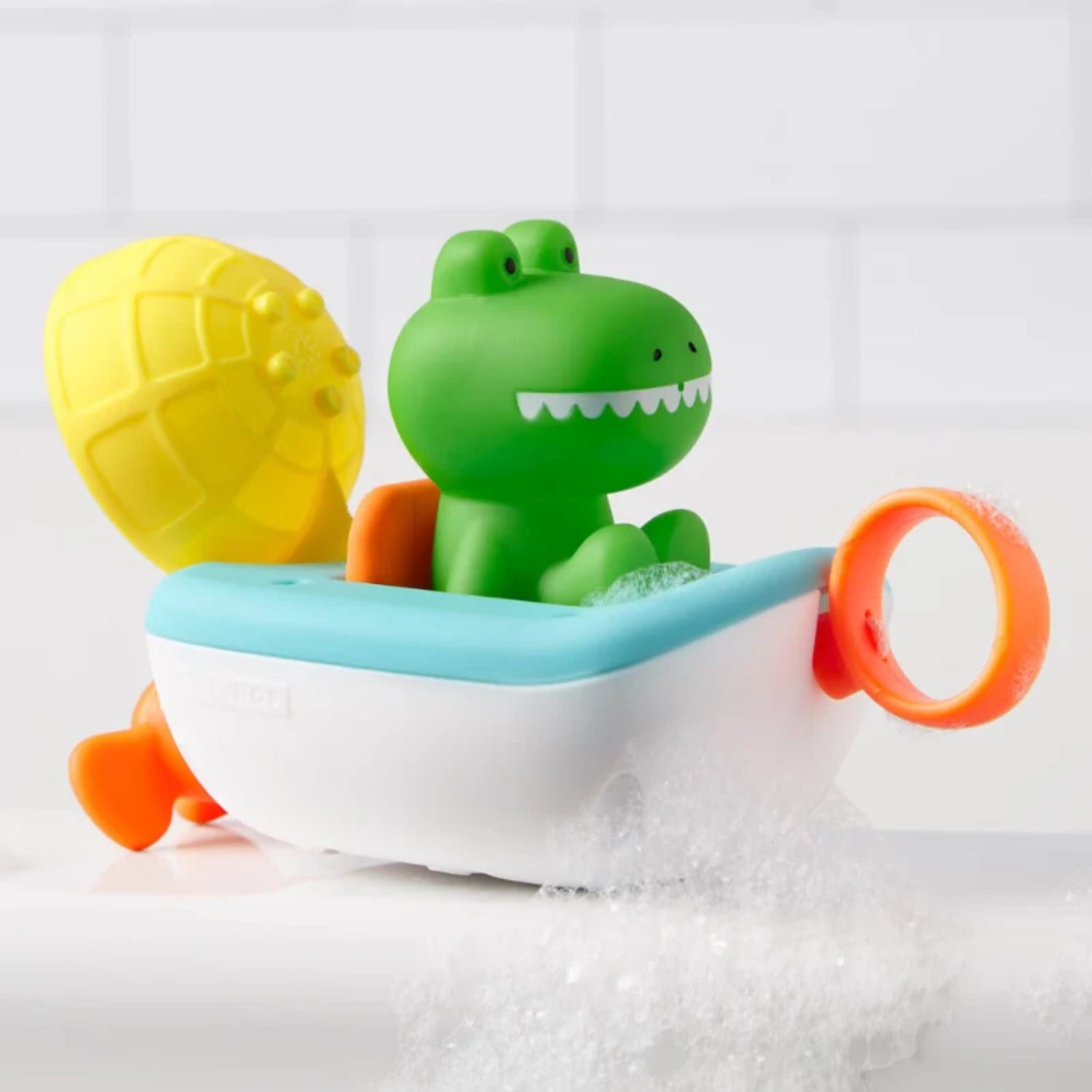 Juguete de baño SKIP*HOP cocodrilo verde flotante con anillo y escudo