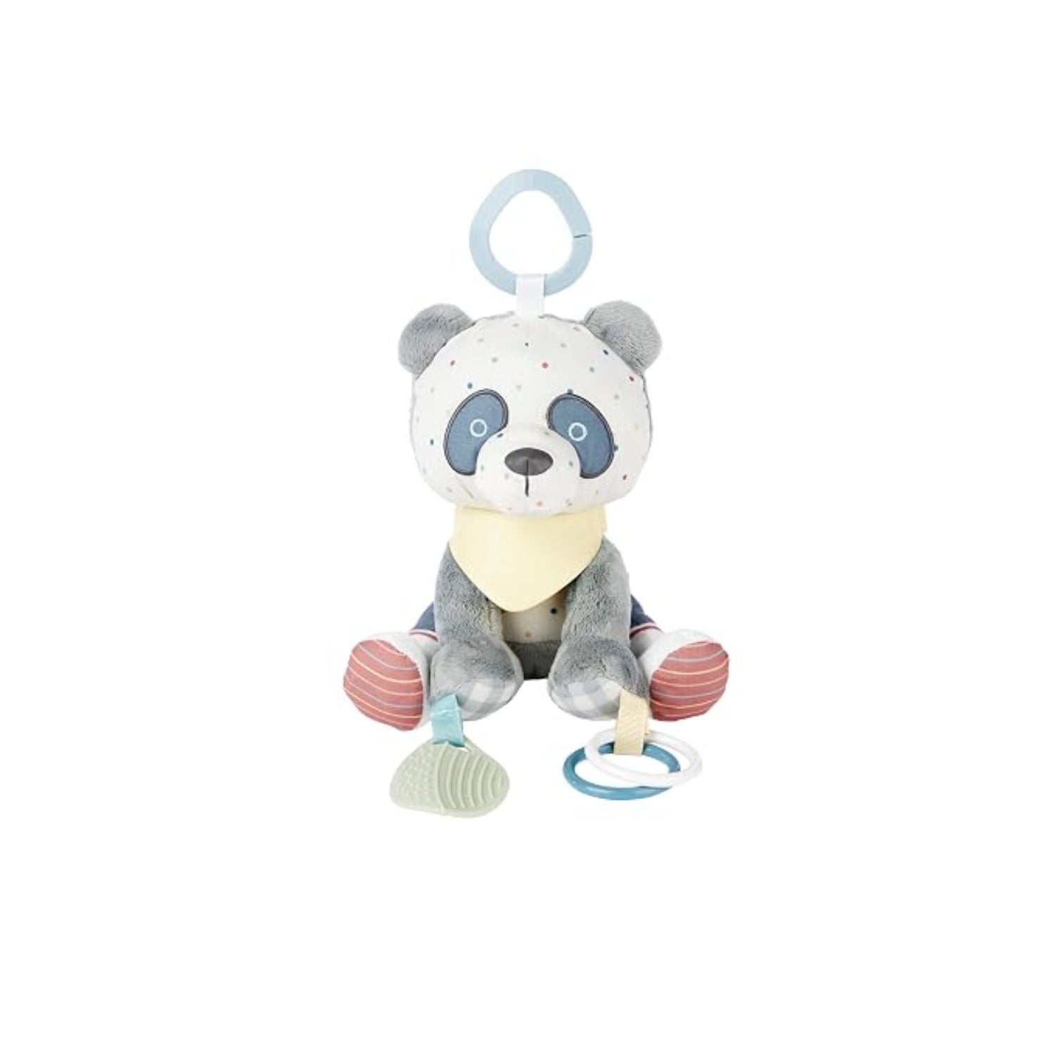 Osito panda SKIP*HOP suave con sonajero y clip de sujeción