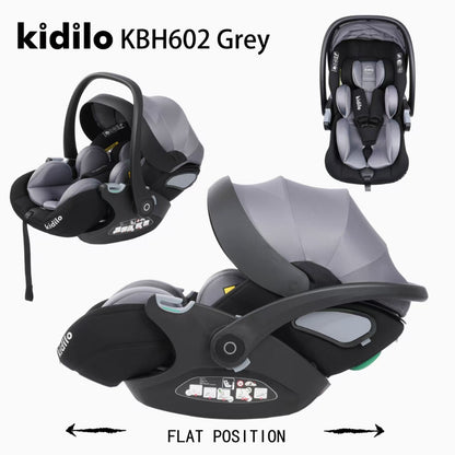 Cargador gris Kidilo KBH602, asiento para auto, posición plana