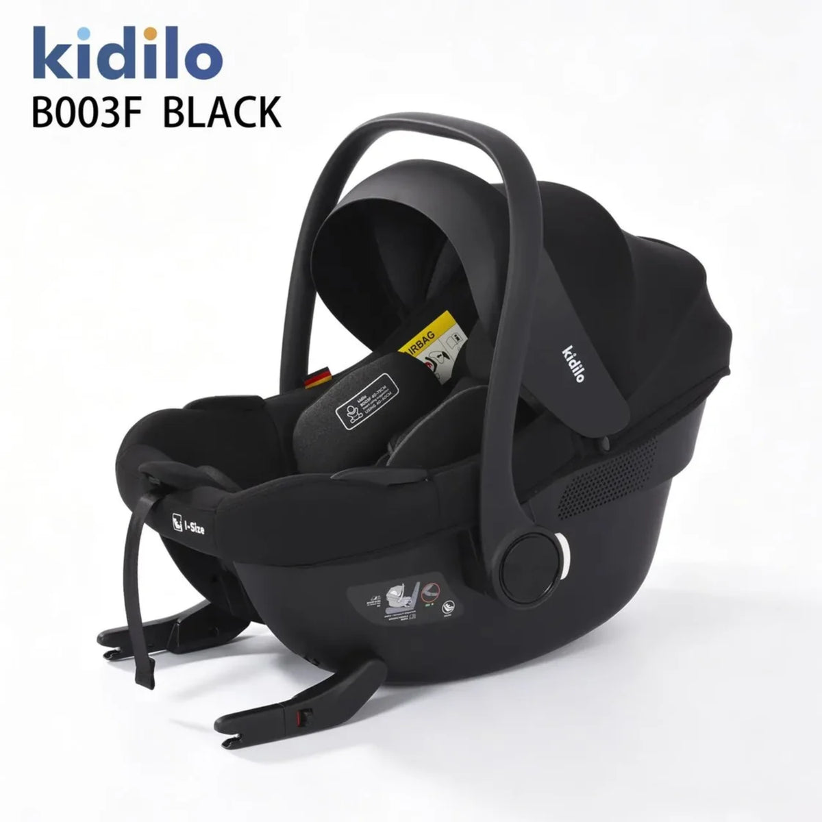 Coche para bebé negro lateral, con diseño ergonómico y seguridad mejorada