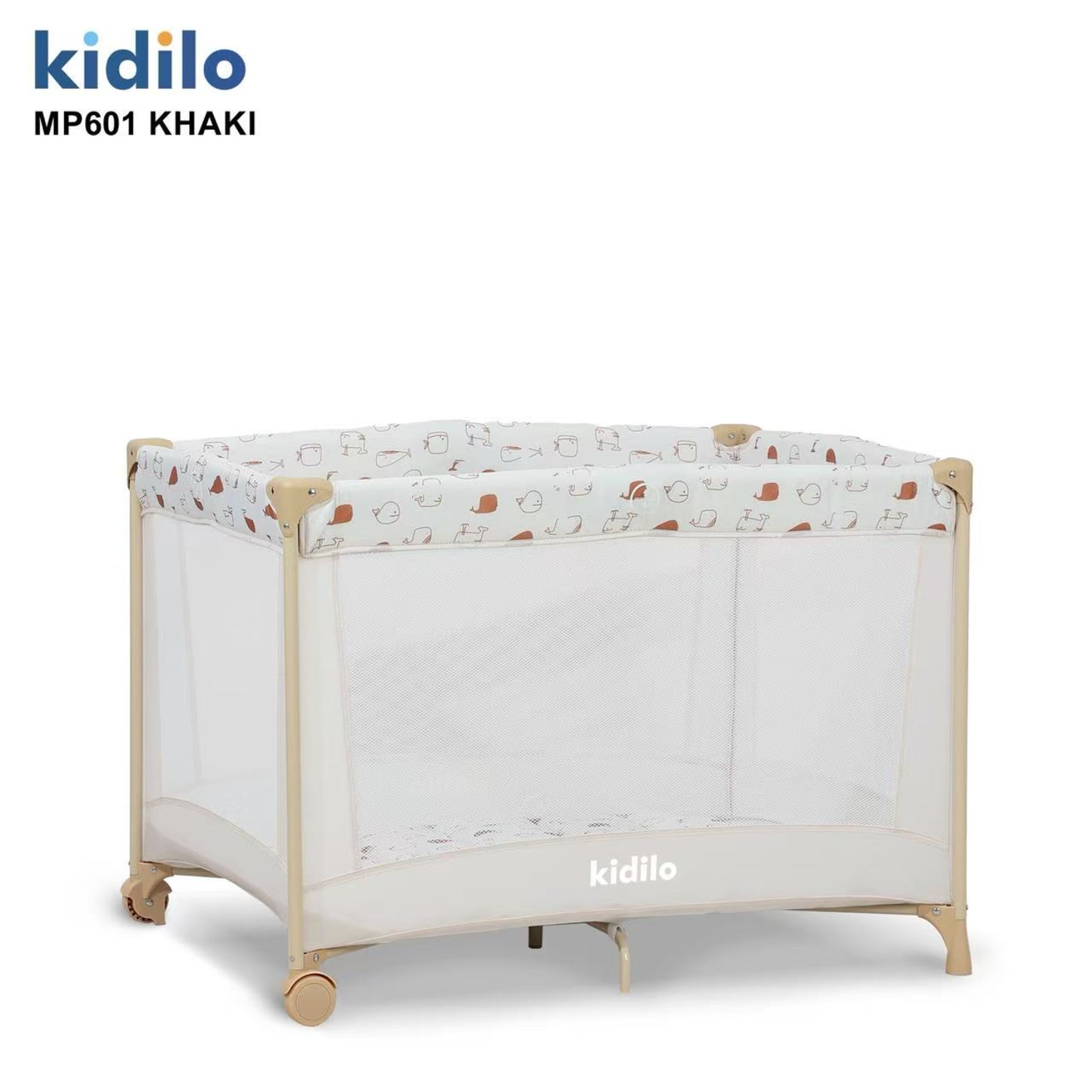 Corral Kidilo MP601 khaki vista frontal, para bebés y niños pequeños