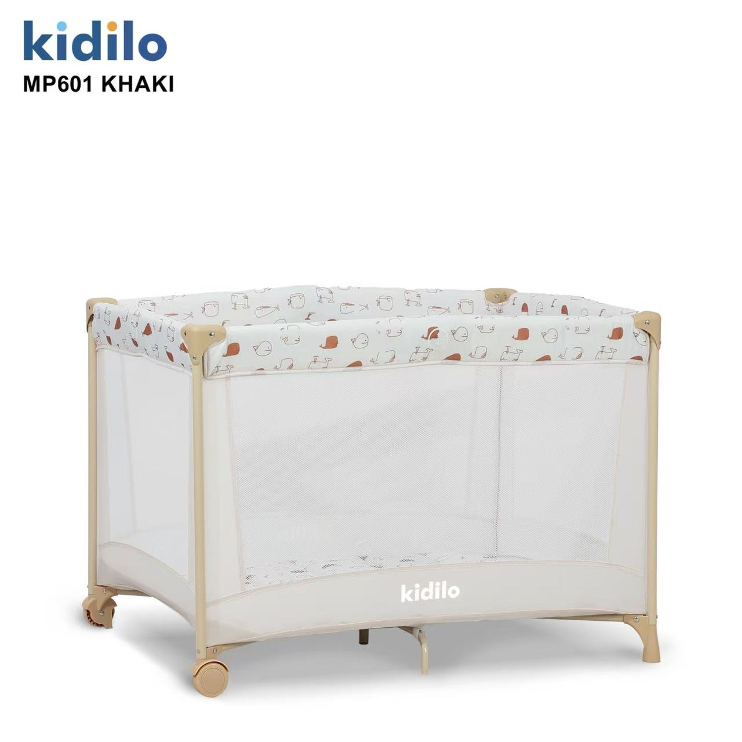 Corral Kidilo MP601 khaki vista frontal, para bebés y niños pequeños