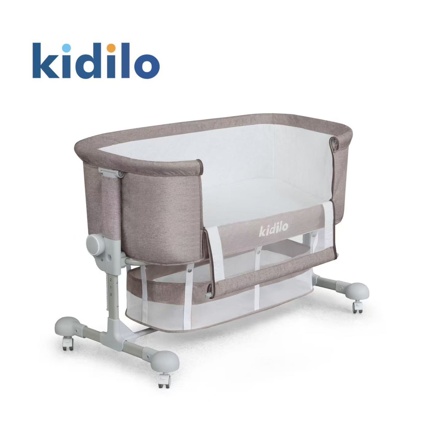 cuna colecho beige lateral, adaptable para el sueño junto a la cama