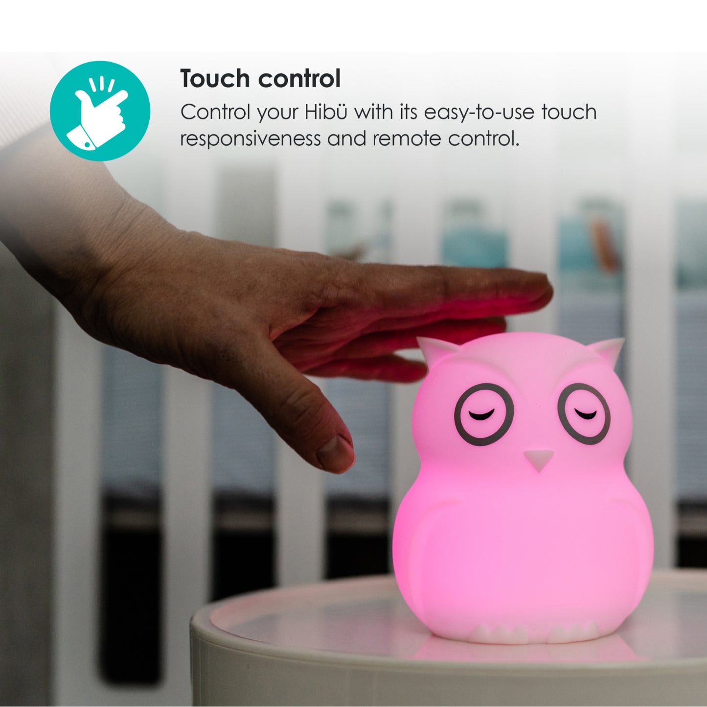 Lámpara de búho rosa con control táctil, ideal para habitaciones infantiles