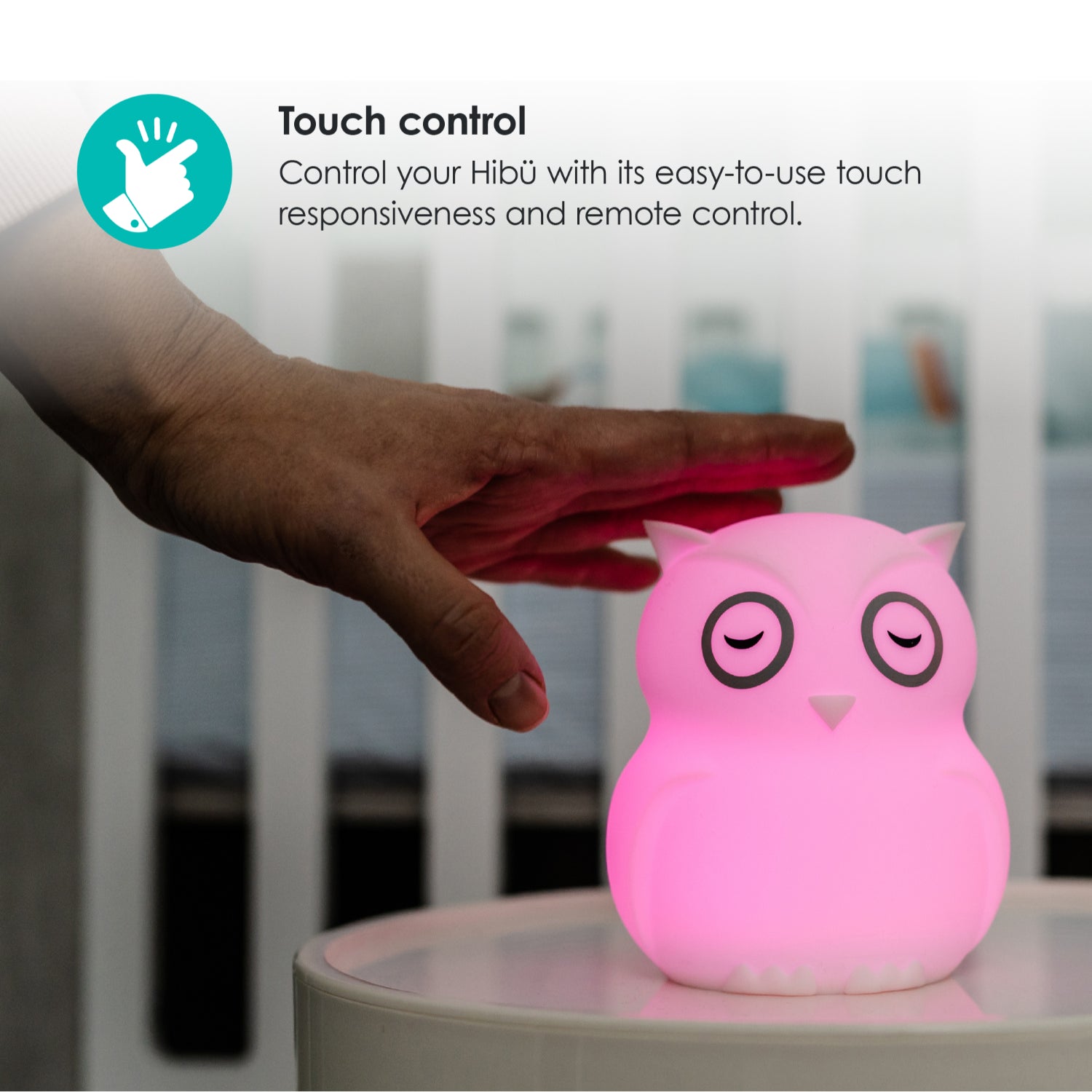 Lámpara de búho rosa con control táctil, ideal para habitaciones infantiles