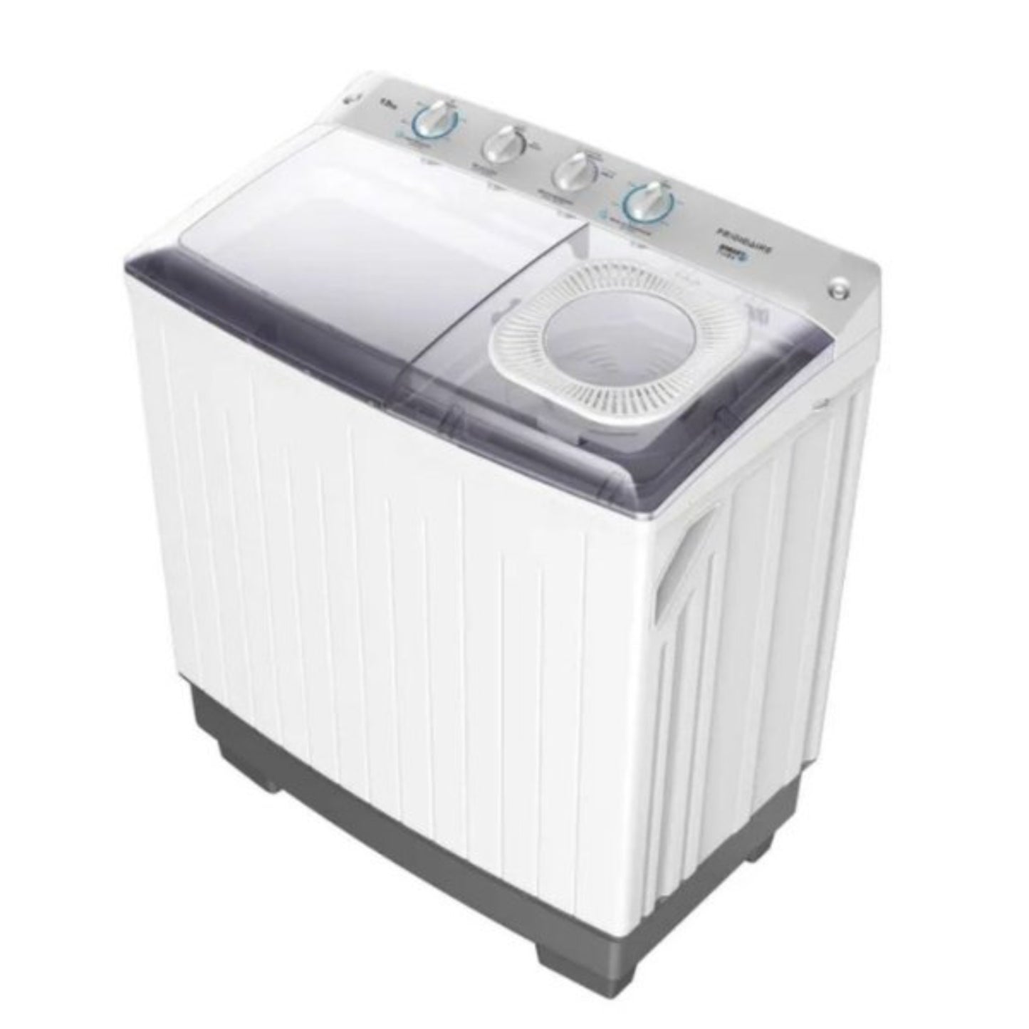 Lavadora Frigidaire blanca vista superior, ideal para uso doméstico