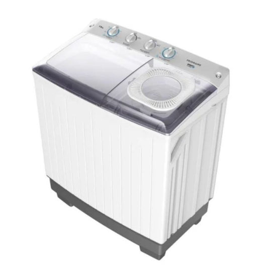 Lavadora Frigidaire blanca vista superior, ideal para uso doméstico