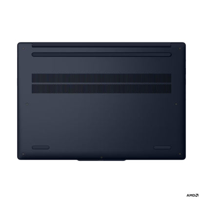 Laptop Lenovo modelo LL050401, vista trasera en color azul oscuro.
