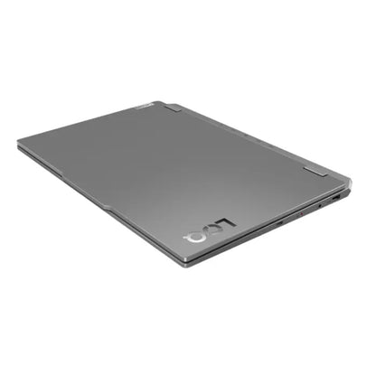 Laptop Lenovo gris, vista lateral, diseño elegante y moderno
