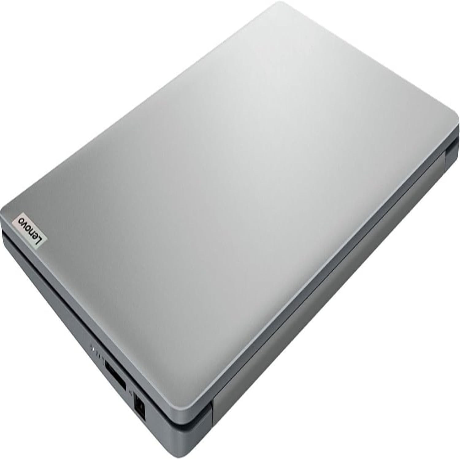 Laptop Lenovo plata vista lateral, diseño elegante y moderno