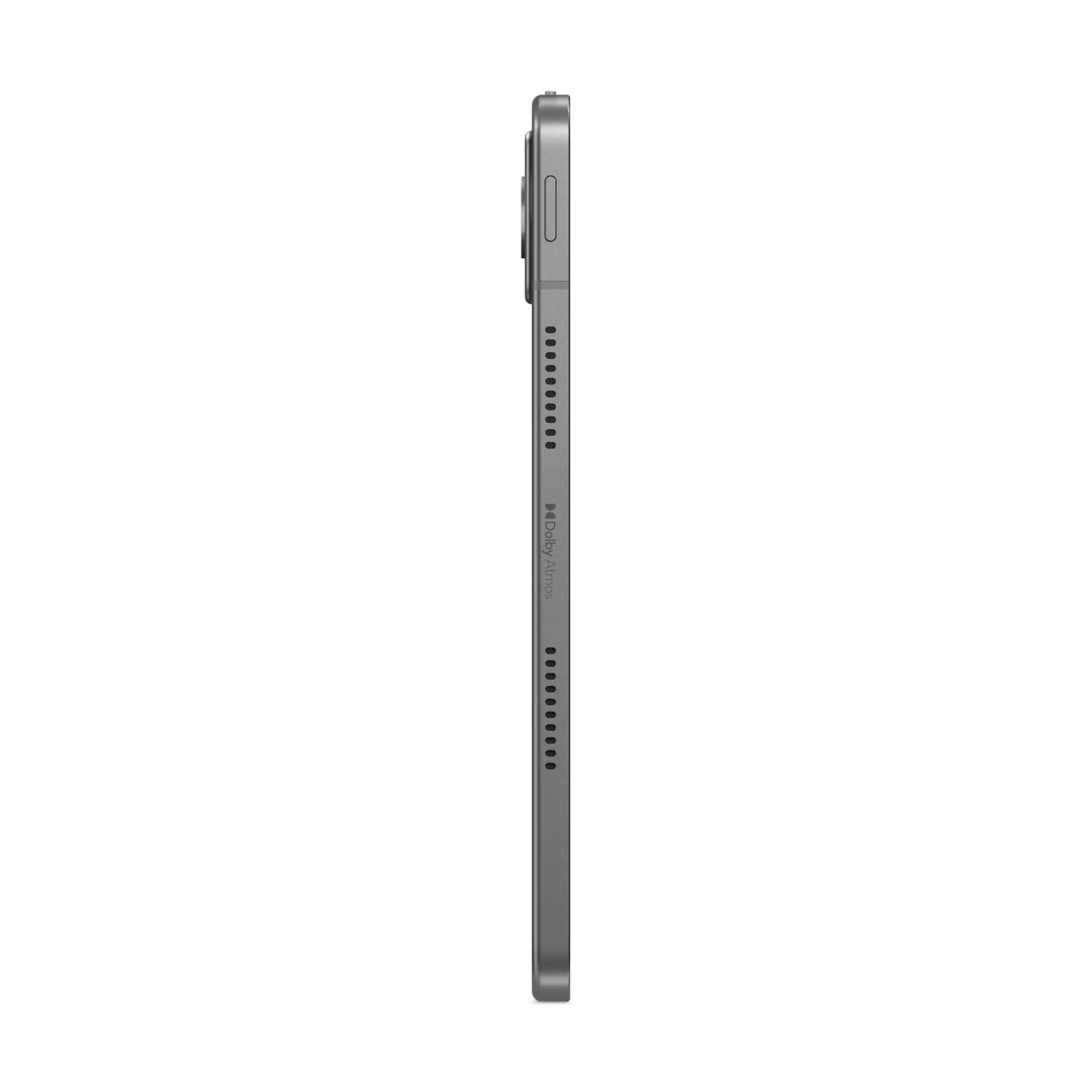 Tablet Lenovo gris lateral, diseño delgado y elegante