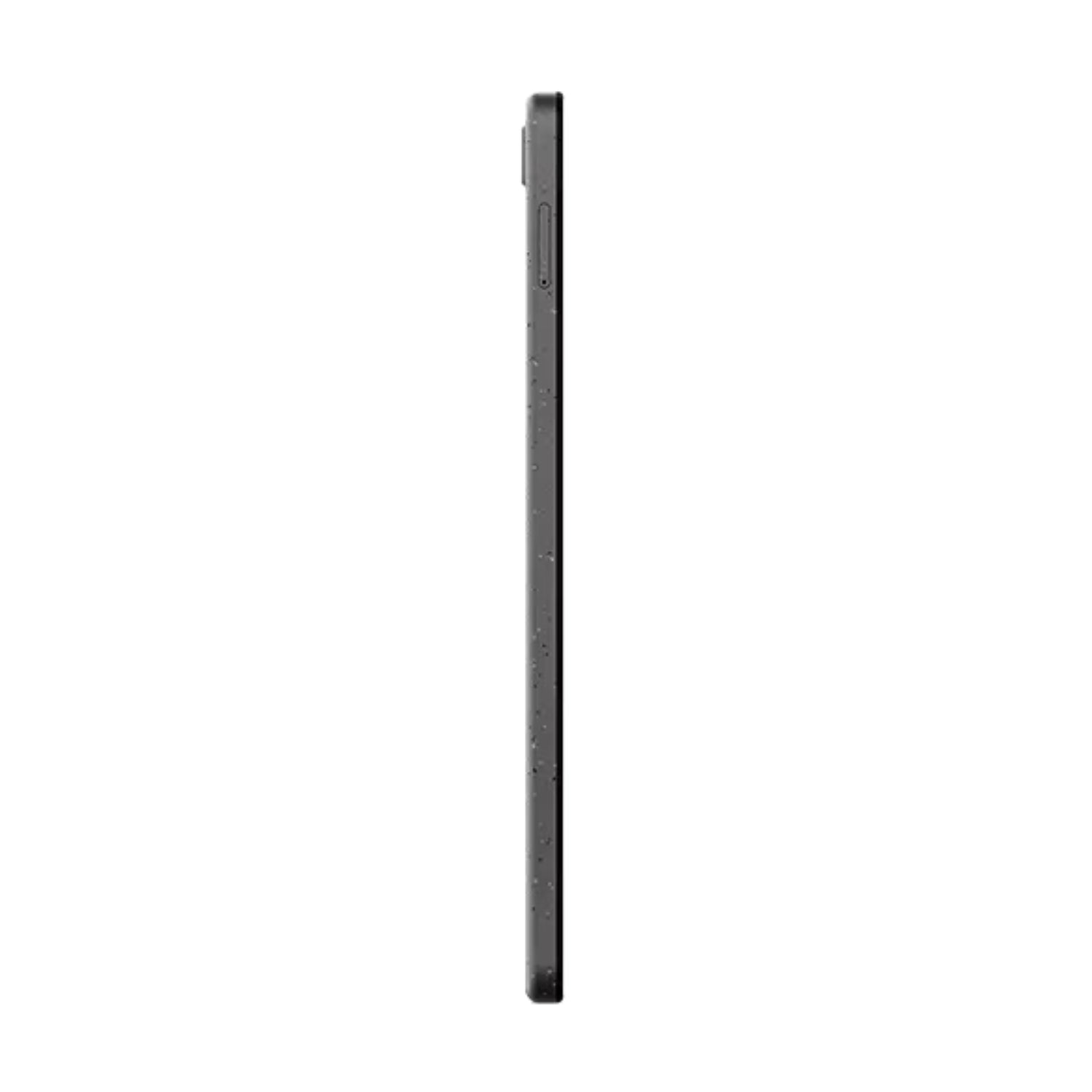Tablet Lenovo negra vista lateral, diseño delgado y moderno