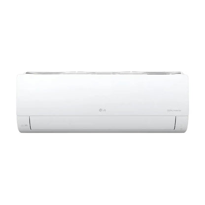 Aire acondicionado blanco frontal, ideal para climatizar espacios interiores