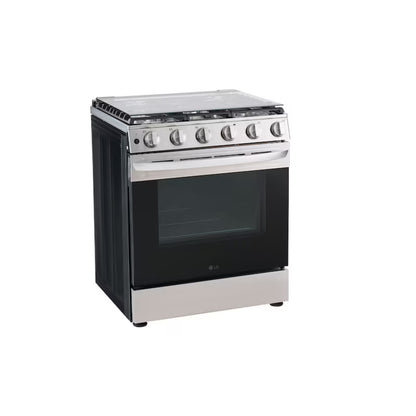 Estufa a gas 30 pulgadas LG con horno grande y cuatro quemadores de acero inoxidable