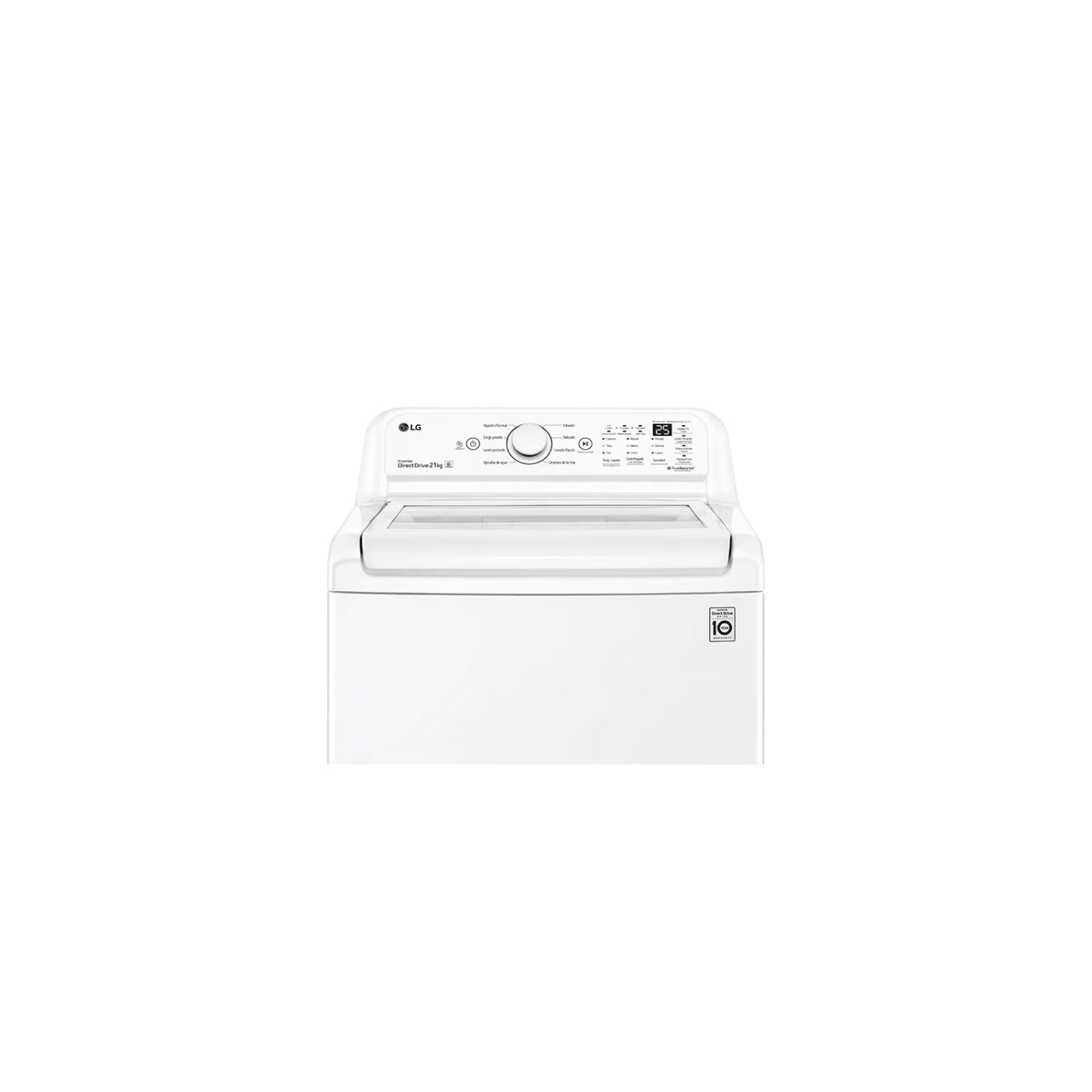 Lavadora LG 21kg inteligente con panel de control fácil y tecnología de ahorro energético