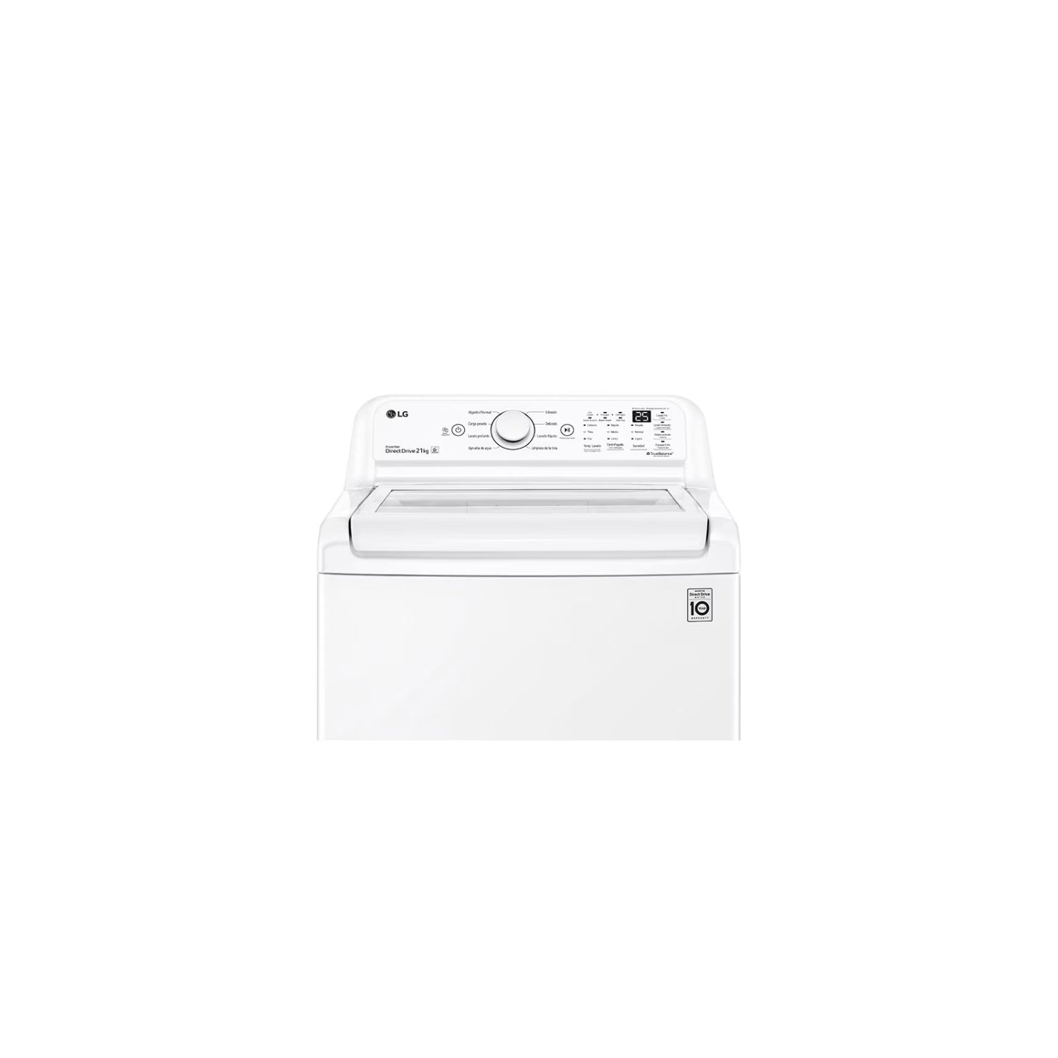 Lavadora LG 21kg inteligente con panel de control fácil y tecnología de ahorro energético