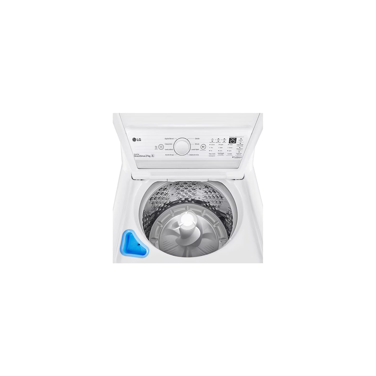 Lavadora LG 21kg inteligente de carga superior con tecnología avanzada y diseño moderno