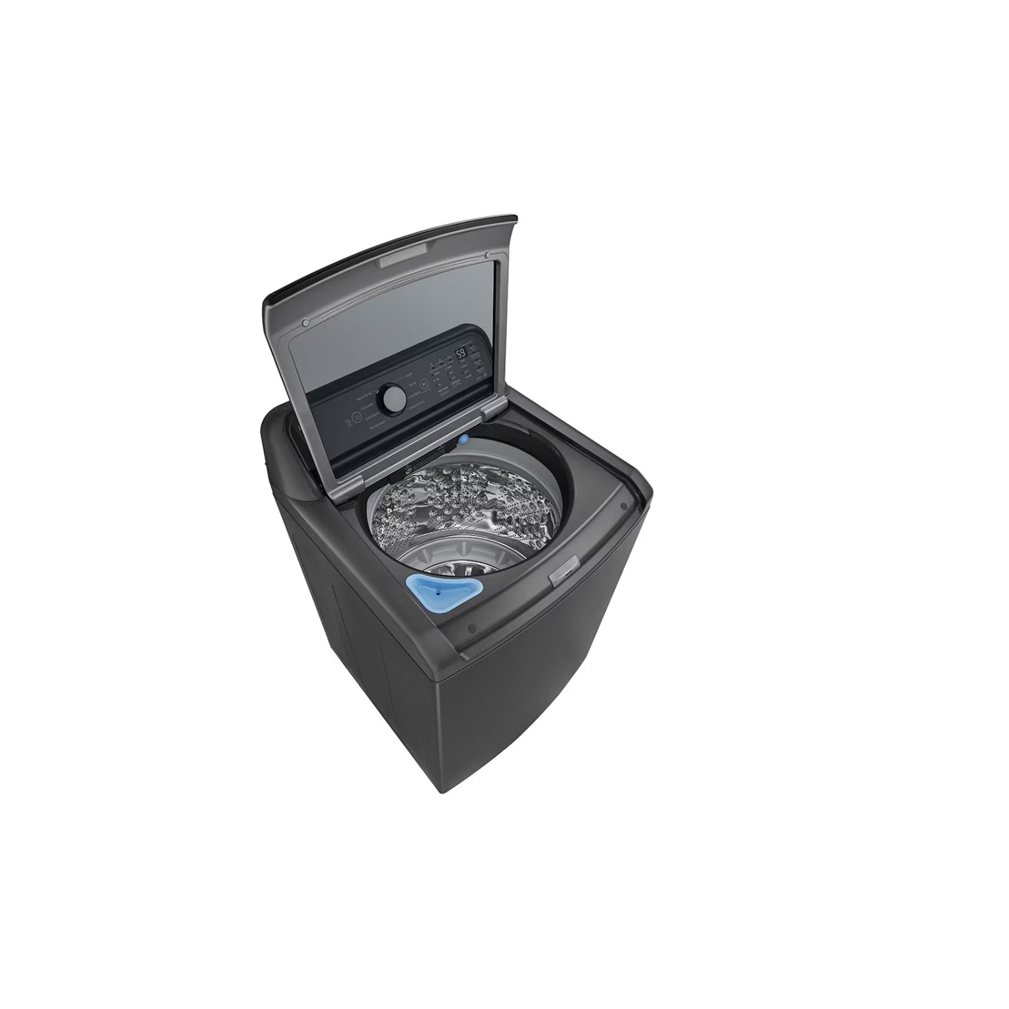 Lavadora 25 kg smart inverter LG de carga superior en color negro