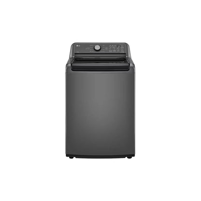 Lavadora 25 kg smart inverter LG color gris oscuro con control digital y tapa superior