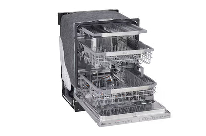 Lavaplatos LG con cestas de acero inoxidable, vista frontal, ideal para cocina moderna