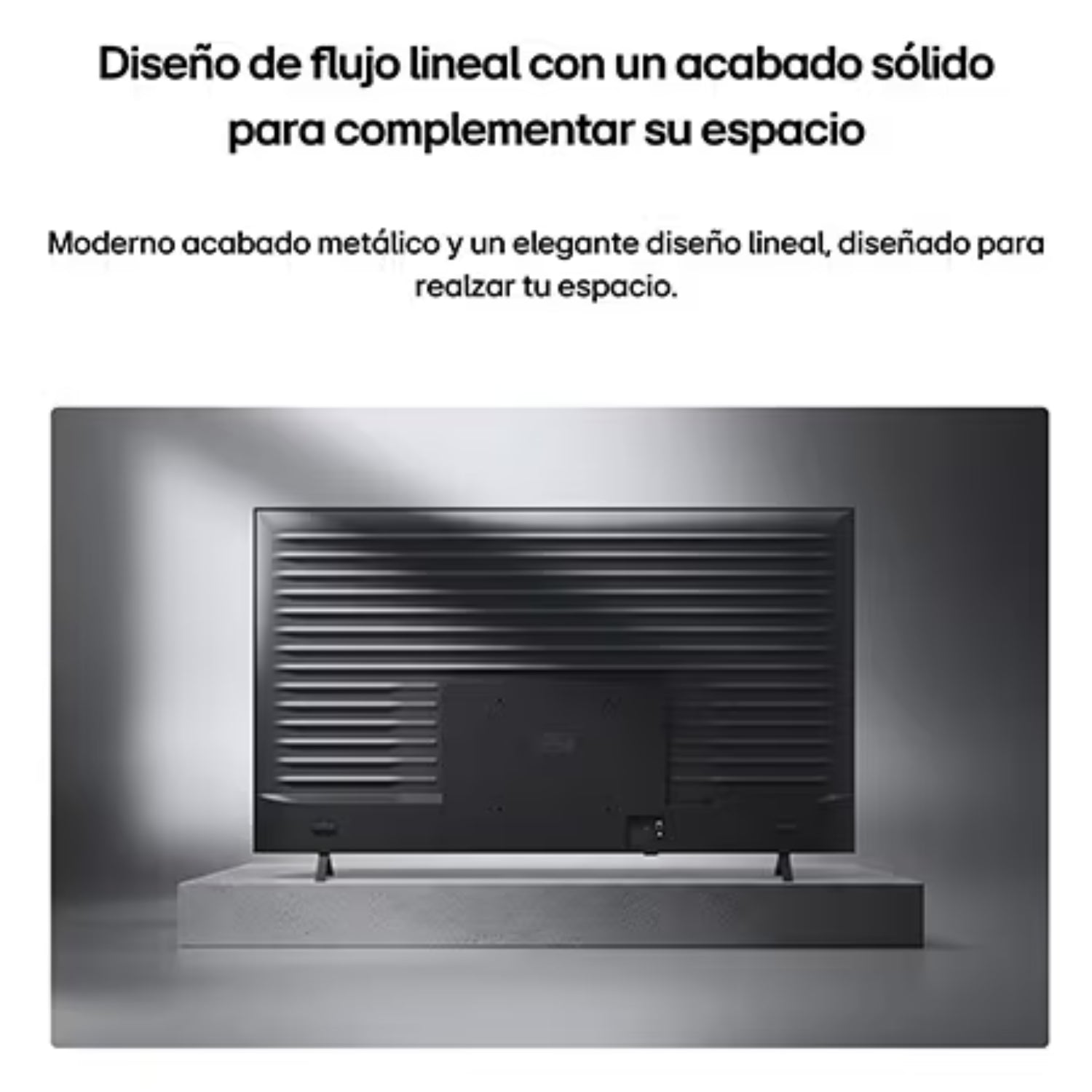 Televisor LG negro con diseño lineal y acabado sólido, moderno y elegante