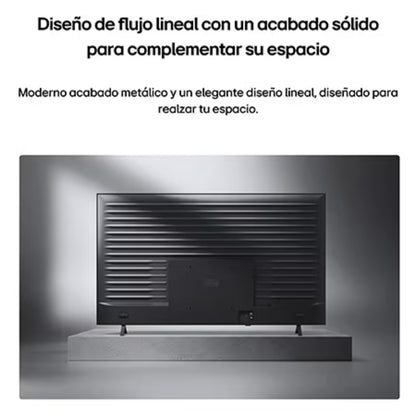 Televisor LG negro con diseño lineal y acabado sólido, moderno y elegante