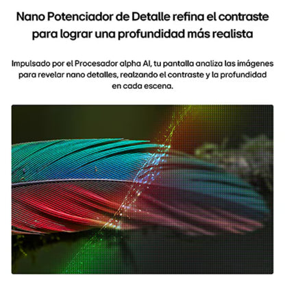 Televisor LG con tecnología Nano Potenciador, pantalla vibrante en color oscuro