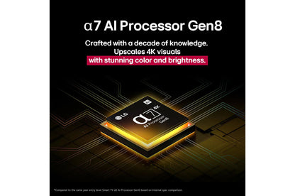 Procesador AI LG a7 Gen8 para televisor LG QNED 75 pulgadas Honduras, mejora visual 4K con colores vibrantes