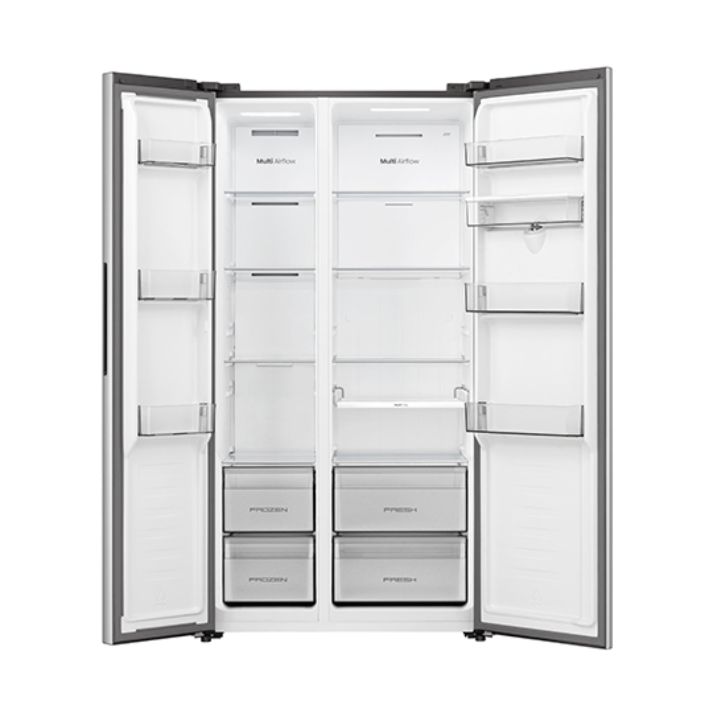 Refrigeradora LG Side by Side 19 pies con amplios compartimentos y organización eficiente para alimentos