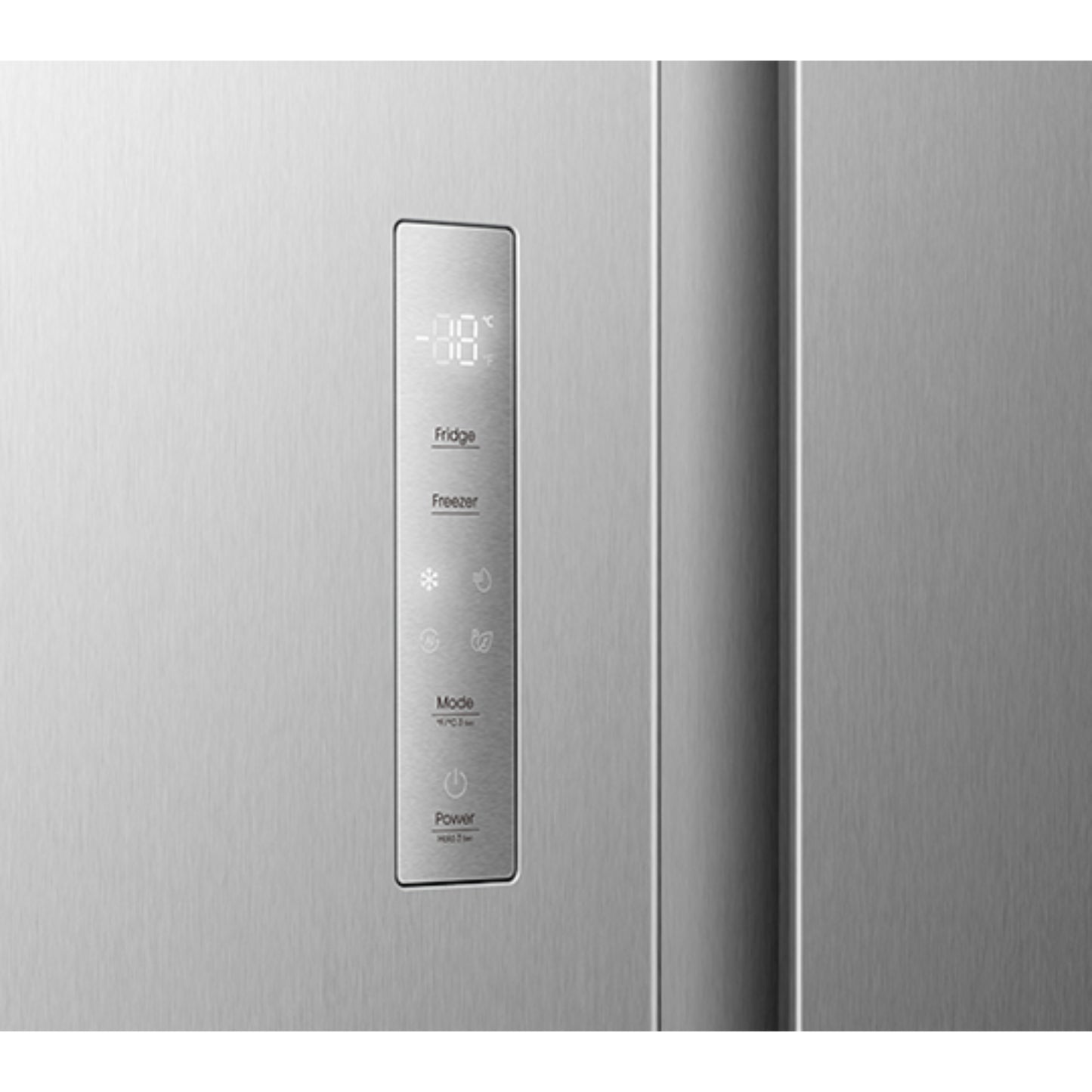 Panel de control de la refrigeradora LG Side by Side 19 pies en acero inoxidable con ajustes de temperatura