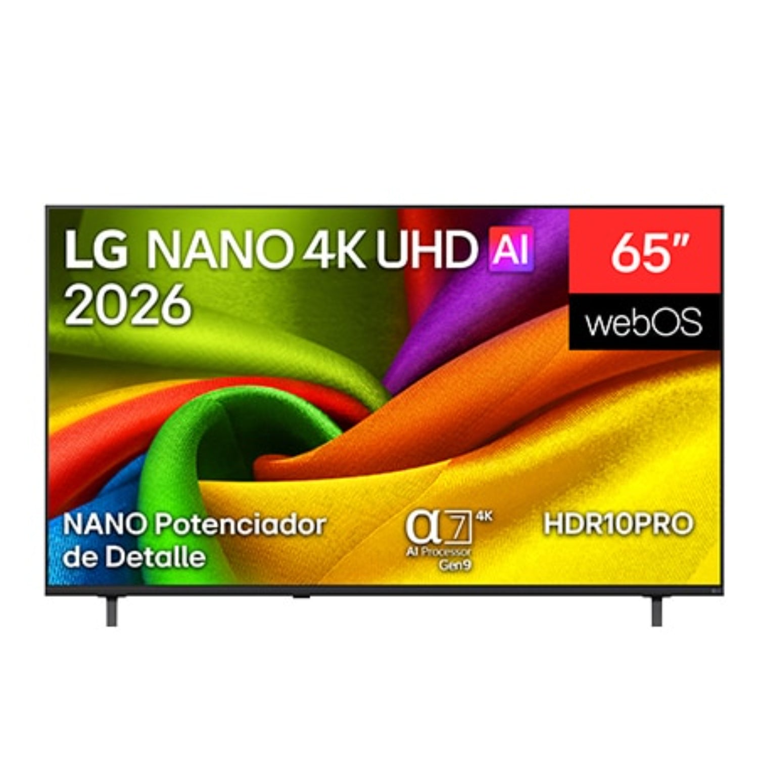 LG smart tv 65 pulgadas modelo 2026 con colores vibrantes y tecnología HDR10PRO