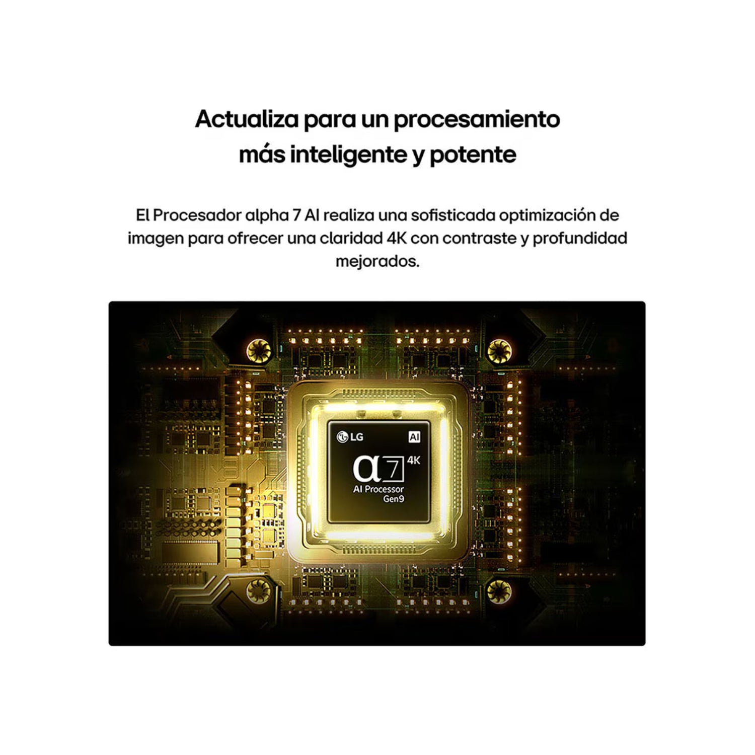 procesador alpha 7 AI de LG para televisor 4k, optimización de imagen avanzada