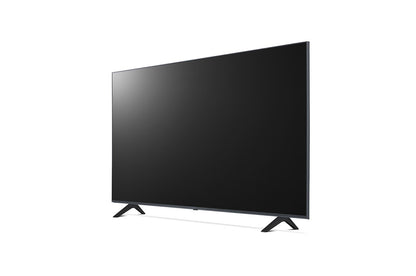 televisor LG 43 pulgadas 4K pantalla delgada negra con peanas en V ideal para sala y cine en casa