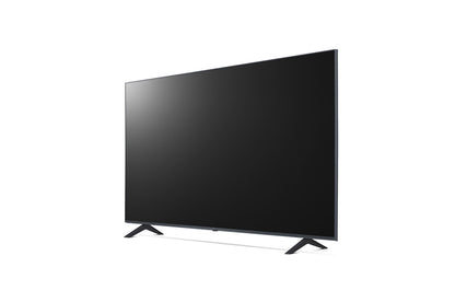televisor LG 50 pulgadas 4K pantalla LED negra con biseles delgados y soporte de mesa